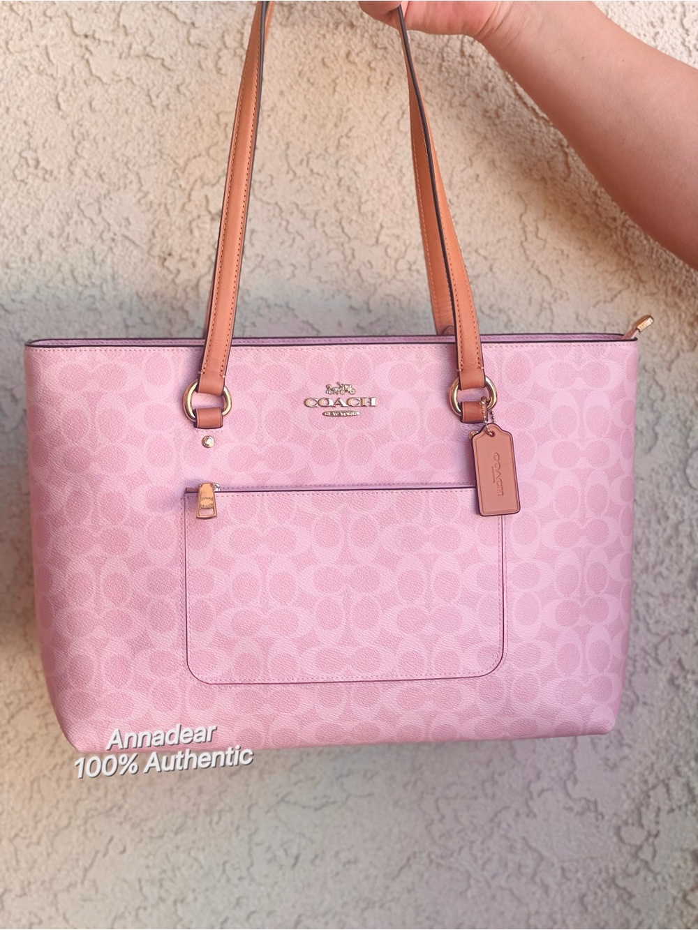 NWT Coach Station Tote Bag In Powder Pink/gold CEA21